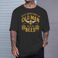 Vintage Never Underestimate An Old Man Beekeeper T-Shirt Gifts for Him