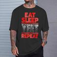 Vintage Yeet Apparel Saying Eat Sleep Repeat T-Shirt Gifts for Him