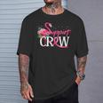 Warrior Support Crew Flamingo Breast Cancer Awareness T-Shirt Gifts for Him
