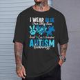 I Wear Blue For My Son Autism Awareness Mom Dad Parents T-Shirt Gifts for Him