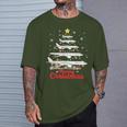 Aeroplane Christmas Tree Merry Christmas Most Likely Pilot T-Shirt Geschenke für Ihn