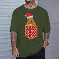 Merry Christmas Forest Animal Chest Pocket Squirrel T-Shirt Geschenke für Ihn