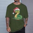 Merry Christmas Snake Xmas Party Eve Santa Hat T-Shirt Geschenke für Ihn