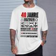 40Th Birthday 40 Years Decorative T-Shirt Geschenke für Ihn