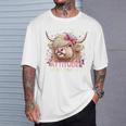 Apparently I Have An Attitude Sarcasm Fluffy Highland Cow T-Shirt Gifts for Him