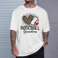Baseball Grandma Leopard Heart Proud Baseball Grandma T-Shirt Gifts for Him