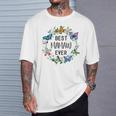 Best Mamaw Ever Butterfly Floral Personalized Name T-Shirt Gifts for Him