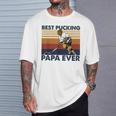 Best Pucking Papa Ever Hockey Dad Saying T-Shirt Gifts for Him