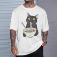 Cat Eating Ramen Vintage Japanese Noodles T-Shirt Gifts for Him