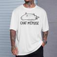 Chat Humour Cadeau Chat M'épuise T-Shirt Cadeaux pour lui