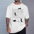 Cute Cat Music Noteintage Notes Musician T-Shirt Geschenke für Ihn