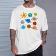 Divertido Pijama Del Sistema Solar De Astronauta Del Mundo Manga Larga Camiseta unisex Regalos para él
