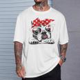 French Bulldog In Headband & Glasses T-Shirt Geschenke für Ihn