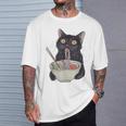 Cat Eating Ramen Vintage Japanese Noodles T-Shirt Gifts for Him