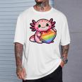 Gay Pride Axolotl Heart Rainbow Flag LGBT Women Girls Kids T-Shirt Gifts for Him