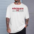 Guest List 50Th Guest List Guest Book 50Th Birthday Woman Man T-Shirt Geschenke für Ihn