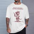 Hold On Partner I'm Overstimulated Cowboy Dachshund Dogs T-Shirt Gifts for Him