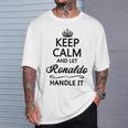 Keep Calm And Let Ronaldo Handle It Name Gray T-Shirt Geschenke für Ihn