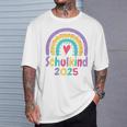 Kinder Schulkind 2025 Mädchen Regenbogen Einschulung 2025 Mädchen T-Shirt Geschenke für Ihn