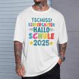 Kinder Tschüss Kindergarten Hallo Schule 2025 Lustig Kita Abgänger T-Shirt Geschenke für Ihn