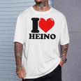 I Love Heino Gray T-Shirt Geschenke für Ihn