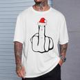 Middle Finger Jolly As Fuck Adult Joke Offensive Christmas T-Shirt Geschenke für Ihn