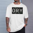 Ory Paris Fr Frankreich Retro Weltreise Flughafen Code T-Shirt Geschenke für Ihn