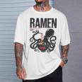 Ramen Anime Manga Kawaii Otaku Fashion Backprint Streetwear Gray T-Shirt Geschenke für Ihn