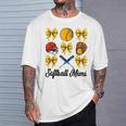 Retro Cute Softball Mimi Bow Softball Mom Women T-Shirt Gifts for Him
