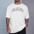 Retro Philadelphia Souvenir Classic Philadelphia Grey Green T-Shirt Gifts for Him