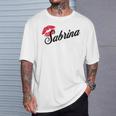 Sabrina Bold Red Lips Personalized Name For And Girls T-Shirt Gifts for Him