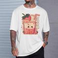 Strawberry Boba Anime Bubble Tea Neko Girls Kawaii Teen T-Shirt Gifts for Him