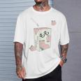 Texto Japonés De Los 90 Jugo De Durazno Estético Otaku Anime T-Shirt Geschenke für Ihn