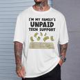 I Am The Unpaid Technical Support My Family Nerd Geek It Computer Gray T-Shirt Geschenke für Ihn