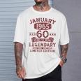 Vintage January 1965 60Th Birthday T-Shirt Geschenke für Ihn