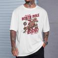 Vintage North Pole Rodeo Cowboy Santa Country Christmas T-Shirt Gifts for Him