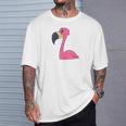 Women's Pink Flamingo In Pocket T-Shirt Geschenke für Ihn