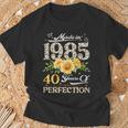 40Th Birthday Floral Made In 1985 40 Years Old Daisy T-Shirt Geschenke für alte Männer