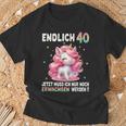 40Th Birthday Woman Party Outfit Unicorn T-Shirt Geschenke für alte Männer