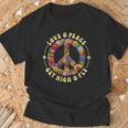 70S Flower Power Love Peace Hippie Costume T-Shirt Geschenke für alte Männer