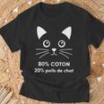 80 Coton 20 Poils De Chat Humour T-Shirt Cadeaux pour les vieillards