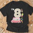 8Th Birthday Crew Ice Cream Truck I'm 8 Bday Ice Cream Party Camiseta unisex Regalos para ancianos