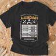 Alleskönner Stundenlohn Craftsman Diy Price List T-Shirt Geschenke für alte Männer