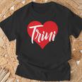 Amo A Trini Primer Nombre Yo Corazón Camiseta unisex Regalos para ancianos