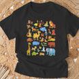 Animals Children With Many Animals T-Shirt Geschenke für alte Männer