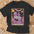 The Audacity Tarotkarte Regenbogen Skelett Einhorn Liebhaber T-Shirt Geschenke für alte Männer