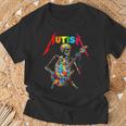 Autism Skeleton Guitar Player Rock Music Autism Awareness T-Shirt Gifts for Old Men