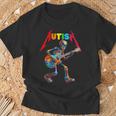 Autism Skeleton Guitar Rock Puzzle Music Autism Awareness T-Shirt Gifts for Old Men