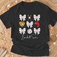 Baseball Sister Coquette Bow Girls Cheer Baseball T-Shirt Gifts for Old Men