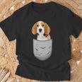 Beagle In The Chest Pocket Pocket For Dog Owners T-Shirt Geschenke für alte Männer